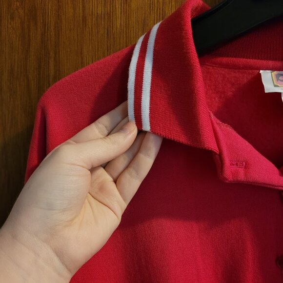 Vintage Perspective Pink Baseball White Stripes Pullover L - Picture 3 of 6